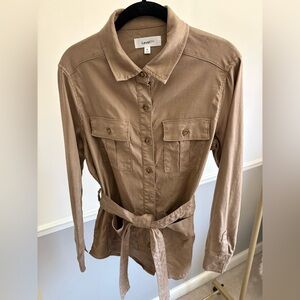 Level 99 Tan Safari Jacket with self-tie